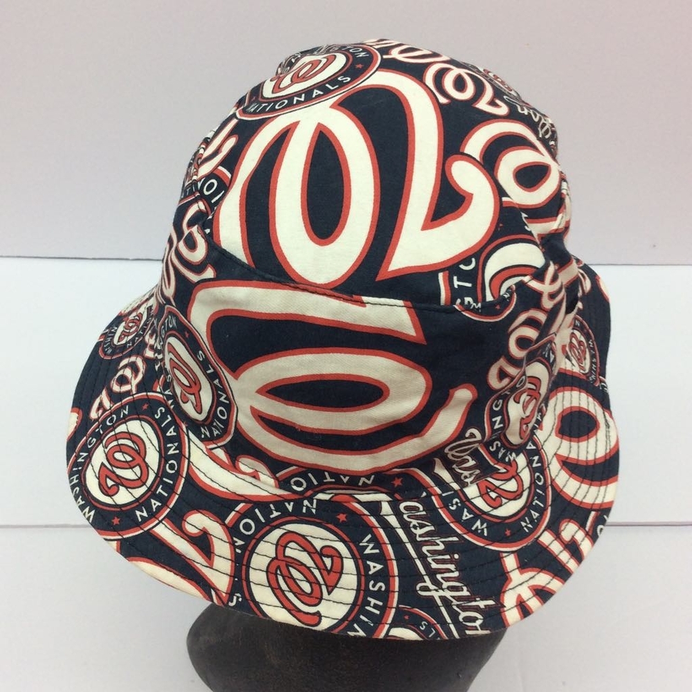 47 Brand Kid Red White Blue Washington Nationals Bucket Hat Unisex OSFM Used MLB